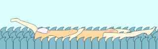 A finger swimming in a city river