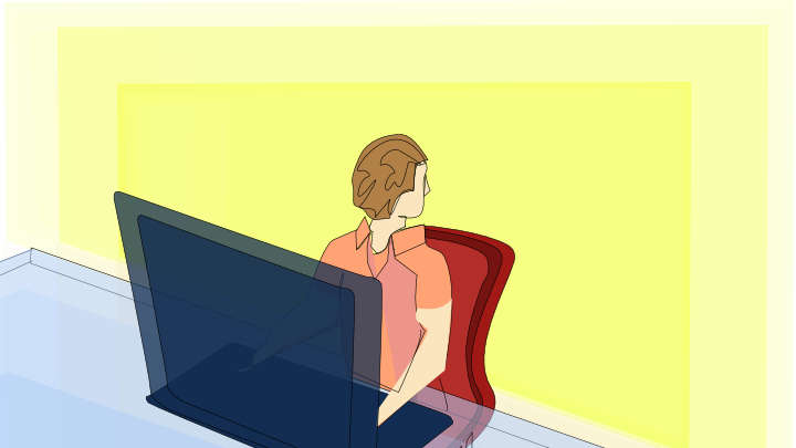 Programmer with his head turned around