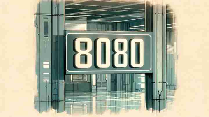 A door with sign 8080