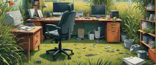 Office job in the meadow